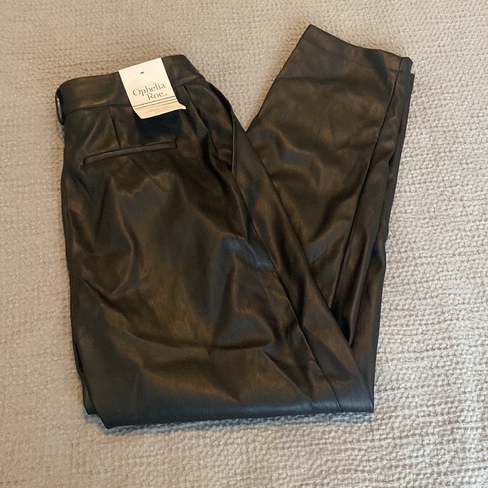 High rise leather pants